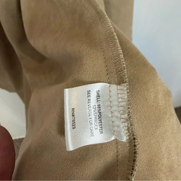 Anthropologie Luii Faux Suede Draped Blazer Jacket Beige Tan Size Small Office - Picture 6 of 9